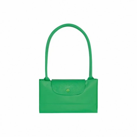 Women Longchamp X André Joint Le Pliage 31 Graffiti Printed Canvas Shoulder Bag Green