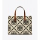 Women Tory Burch T Monogram Contrast Embossed Small Tote Black