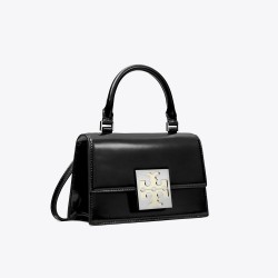 Women Tory Burch Bon Bon Spazzolato Mini Top Handle Bag Black