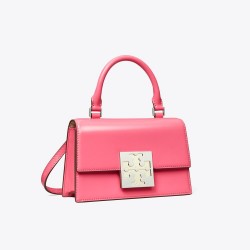 Women Tory Burch Bon Bon Spazzolato Mini Top Handle Bag Pink