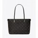 Women Tory Burch Small T Monogram Zip Tote Black