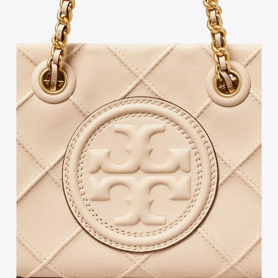 Women Tory Burch Mini Fleming Soft Chain Tote New Cream