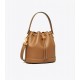 Women Tory Burch Leather Bucket Bag Moose Brown