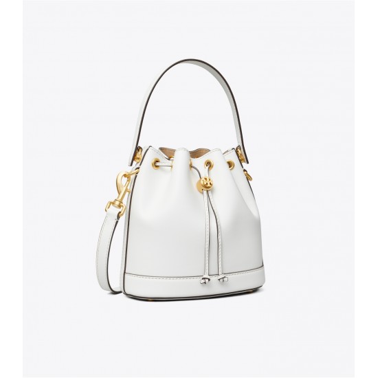 Women Tory Burch Leather Bucket Bag White