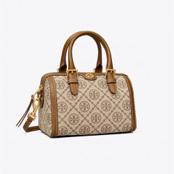 Women Tory Burch Mini T Monogram Barrel Bag Hazelnut