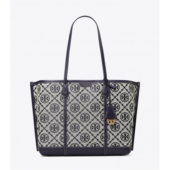 Women Tory Burch Perry Monogram Jacquard Triple Compartment Tote Bag