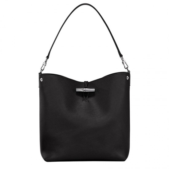 Women Longchamp Le Roseau M Shoulder Bag Black