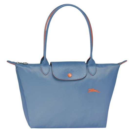 Women Longchamp Le Pliage Club Shoulder Bag Blue Mist 70th Anniversary Edition