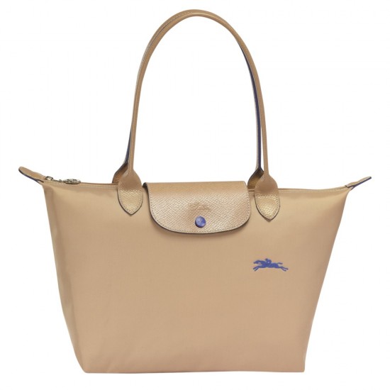 Women Longchamp Le Pliage Club Shoulder Bag Beige 70th Anniversary Edition